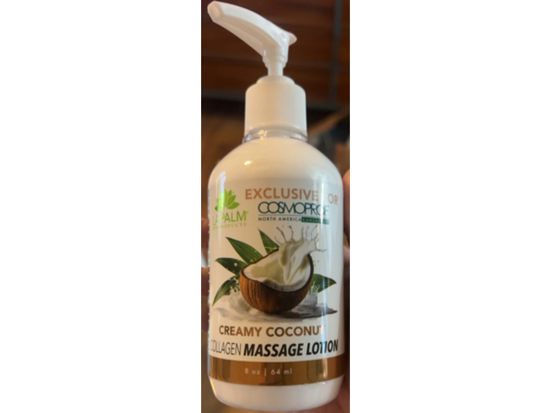 La Palm Collagen Massage Lotion, Creamy Coconut, 8 oz/64 mL