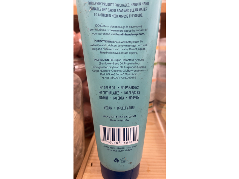 Hand In Hand Sugar Scrub, Sea Salt Scent, 9 oz/265 g