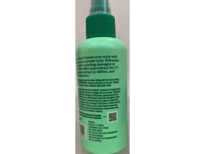 OCOA Curl Refresh Spray, 6 fl oz/150 mL