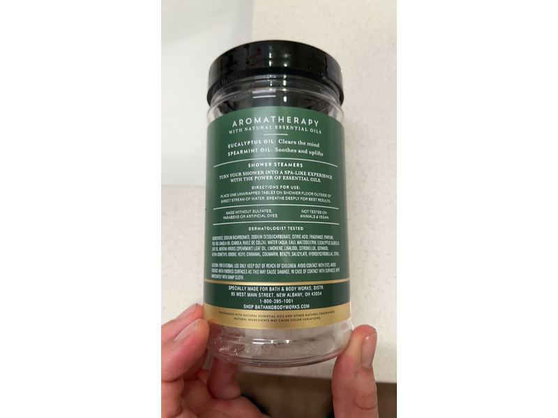 Bath & Body Works Aromatherapy Eucalyptus + Spearmint Shower Steamer, 4.8 oz/136 g