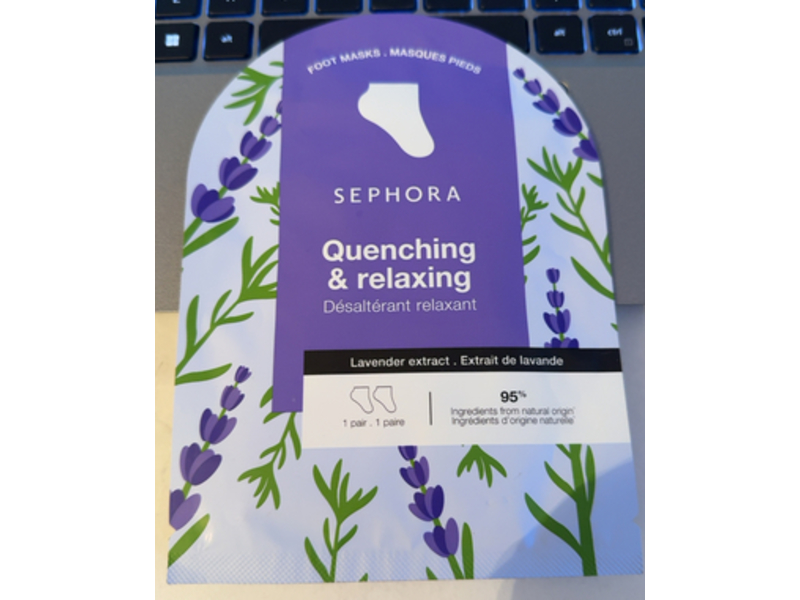Sephora Quenching & Relaxing Foot Mask, Lavender Extract, 1 Pair