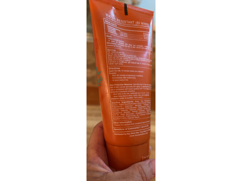 Key West Aloe Sunsorb Sunscreen, Aloe, SPF 30, 6 oz/170 mL