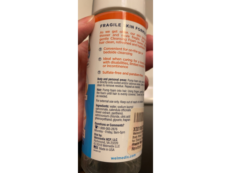 Welmedix Homecare Pro No-Rinse Cleansing Foam, 5 fl oz/150 mL