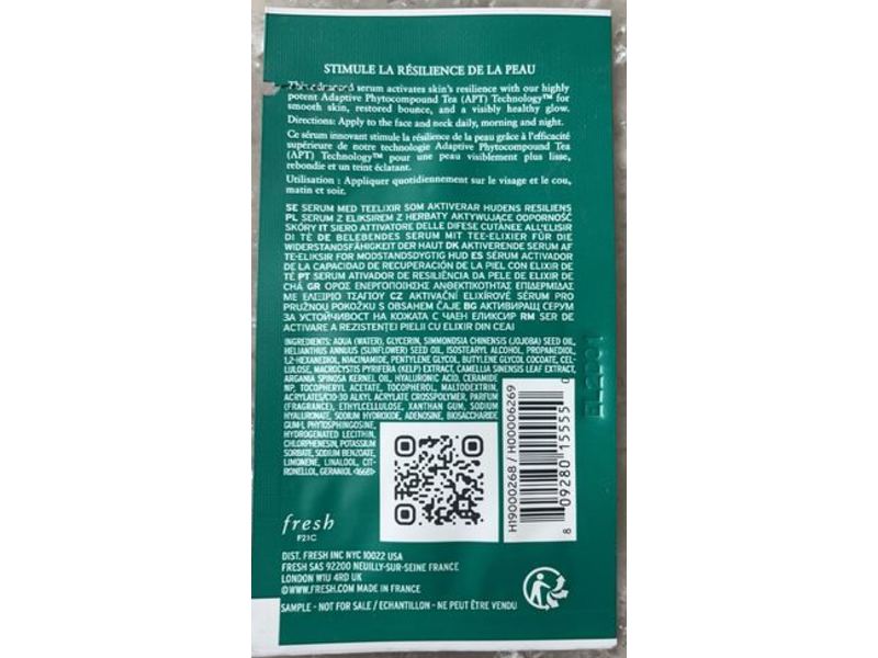 Fresh Skin Resilience Activating Serum, Tea Elixir, 0.06 fl oz/2 mL