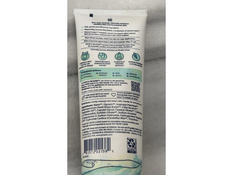 Vivvi & Bloom Baby 2 In 1 Face & Body Whip Lotion, 8.5 oz/240 g