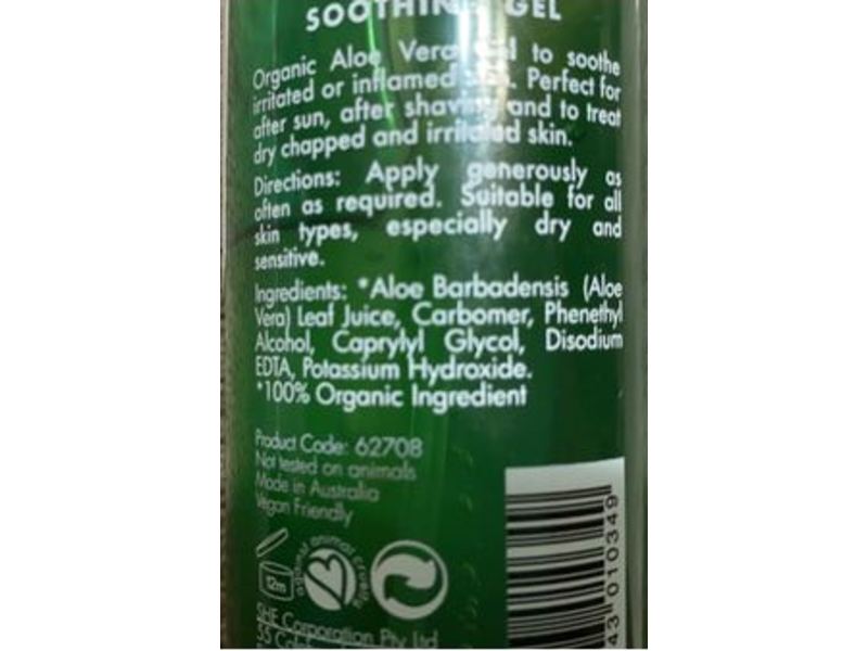 Om She Aromatherapy Pue Aloe Vera Soothing Gel, 4.22 fl oz/125 mL