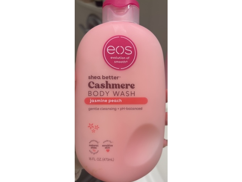EOS Shea Butter Cashmere Body Wash, Jasmine Peach, 16 fl oz/473 mL