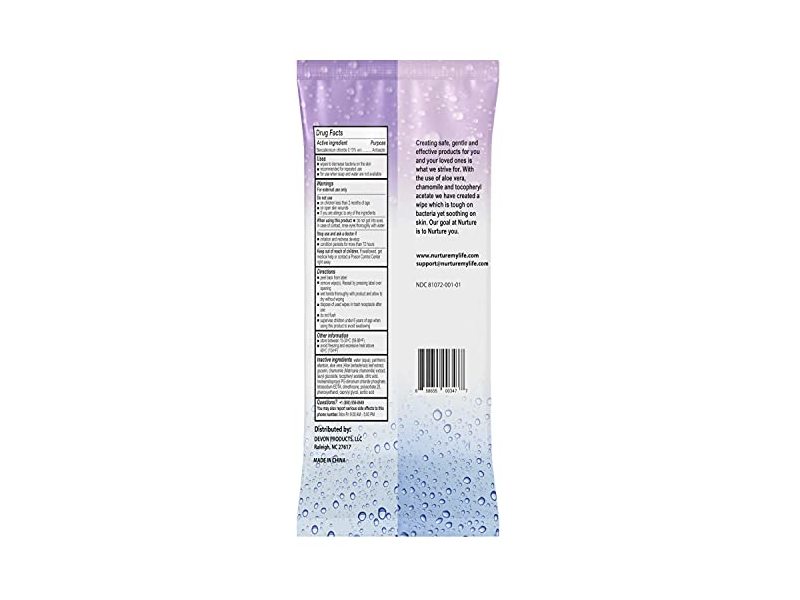 Nurture Valley Antibacterial Hand & Body Sanitizing Bathing Wipes, 10 pack