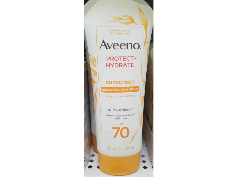 Aveeno Protect + Hydrate Moisturizing Sunscreen Lotion, SPF 70, 7 oz/198 g