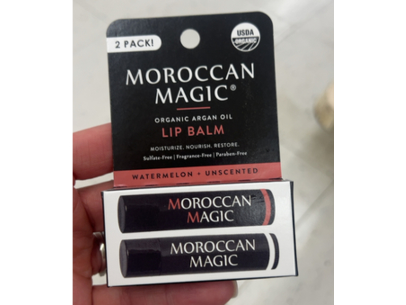 Moroccan Magic Organic Argan Oil Lip Balm, Watermelon, 1.5 oz/4.25 g, Pack Of 2