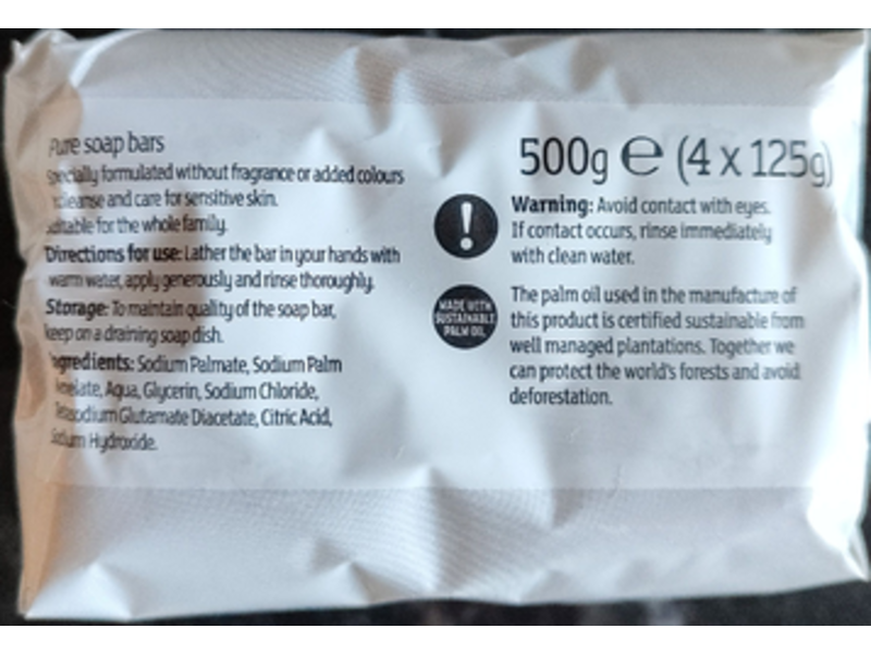 The Collection Pure Soap Bars, 500g, 4 Bars