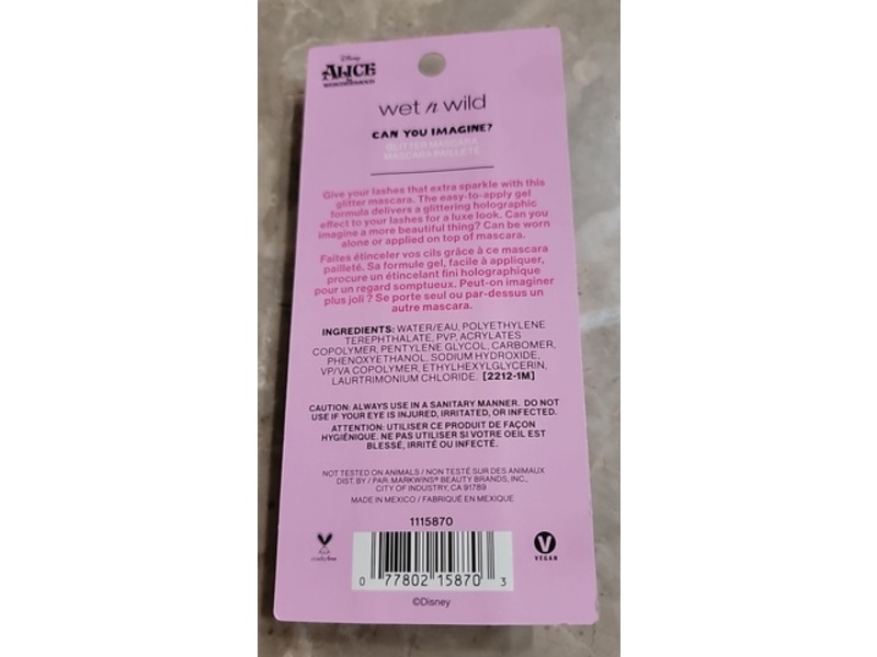 Wet N Wild Alice In Wonderland Can You Imagine? Glitter Mascara, White, 0.35 fl oz/10.4 mL