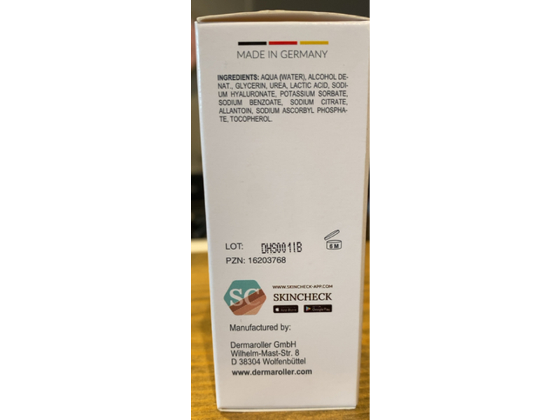 Dermaroller Hyaluronic Acid, 1.01 fl oz/30 mL