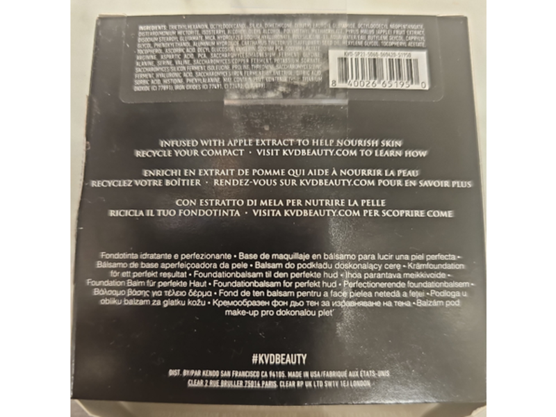 KVD Beauty Good Apple Skin-Perfecting Foundation Balm, 012 Light, 0.35 oz/10 g