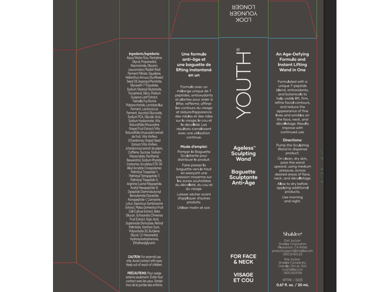 Shaklee Youth Ageless Sculpting Wand, 0.67 fl oz/20 mL