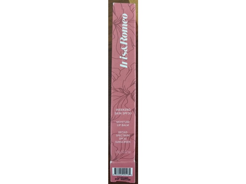 Iris&Romeo Weekend Skin Moisture Lip Balm, SPF30, Camellia, 0.22 oz/6.5 g