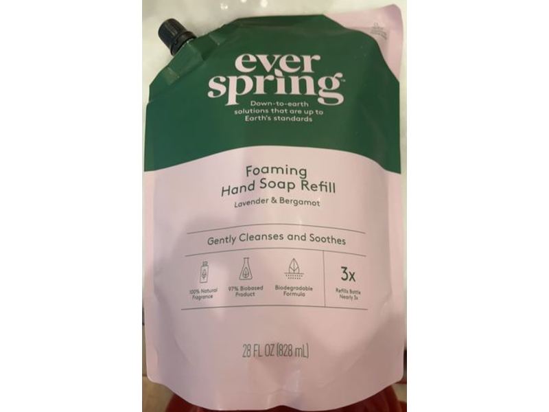 EverSpring Foaming Hand Soap, Lavender & Bergamot, 28 fl oz/828 mL