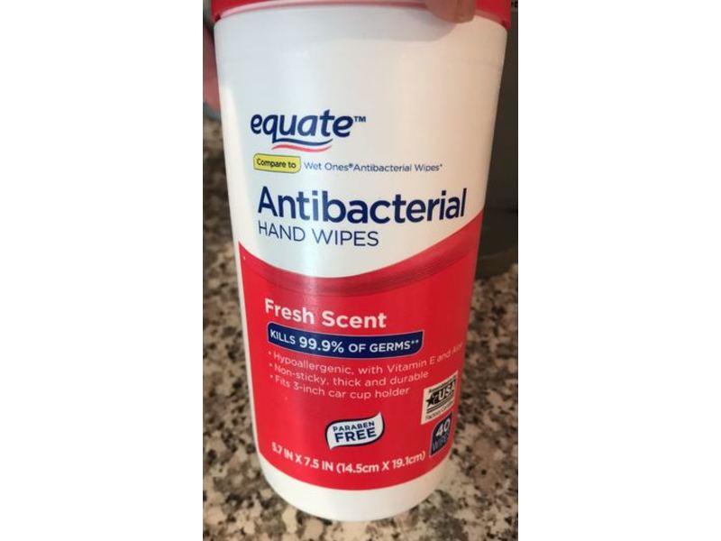 Equate Antibacterial Hand Wipes, Fresh Scent, 40 Count