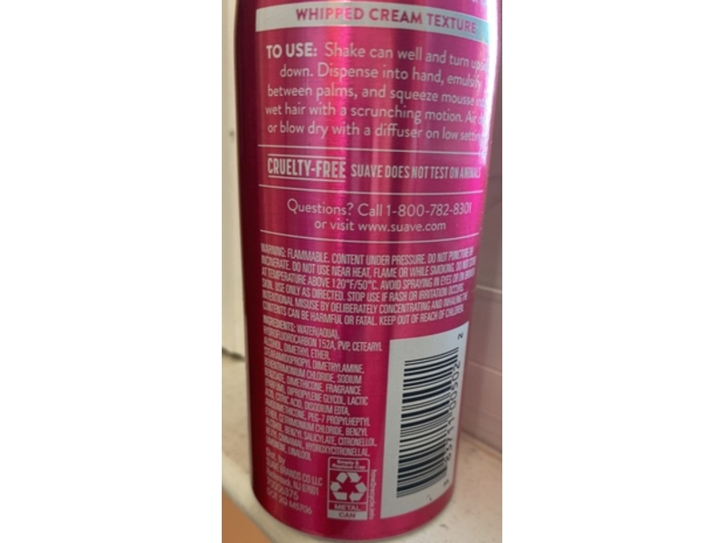 Suave Iconic Curls Creamy Mousse, 5 Hold, 7 oz/198 g, Pack Of 2