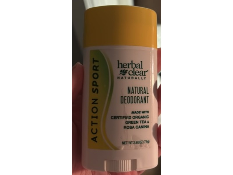 Herbal Clear Action Sport Natural Deodorant, Green Tea & Rosa Canina, 2.65 oz/75 g