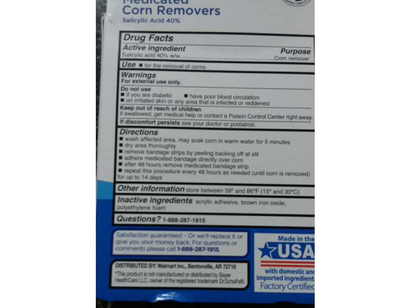 Equate One Step Medicated Corn Removers, Maximum Strength, 8 Count