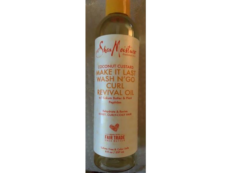 SheaMoisture Make It Last Wash N' Go Curl Revival Oil, Coconut Custard, 8 fl oz/237 mL