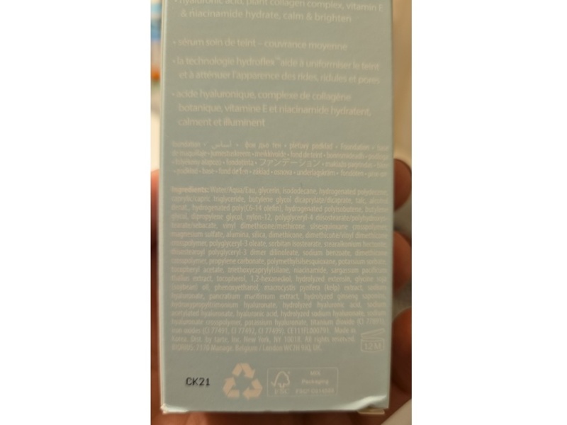 Tarte Sea Hydroflex Serum Foundation, 8S Porcelain Sand, 1.01 fl oz/30 mL