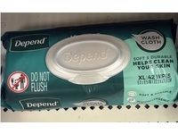 Depend Soft & Durable Wash Cloth, XL, 42 Wipes, Pack Of 8 - thumbnail 2