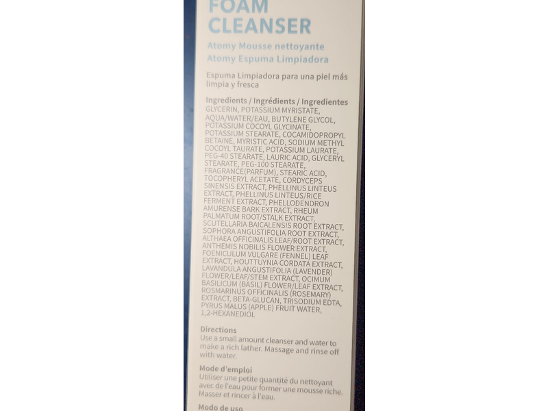 Atomy Evening Care Foam Cleanser, 5.1 fl oz/150 mL