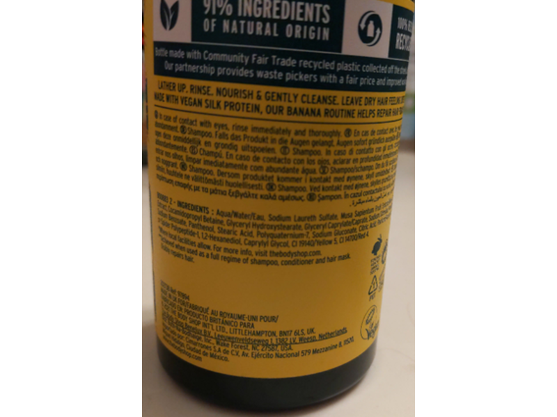 The Body Shop Shampoo, Banana, 8.4 fl oz/250 mL