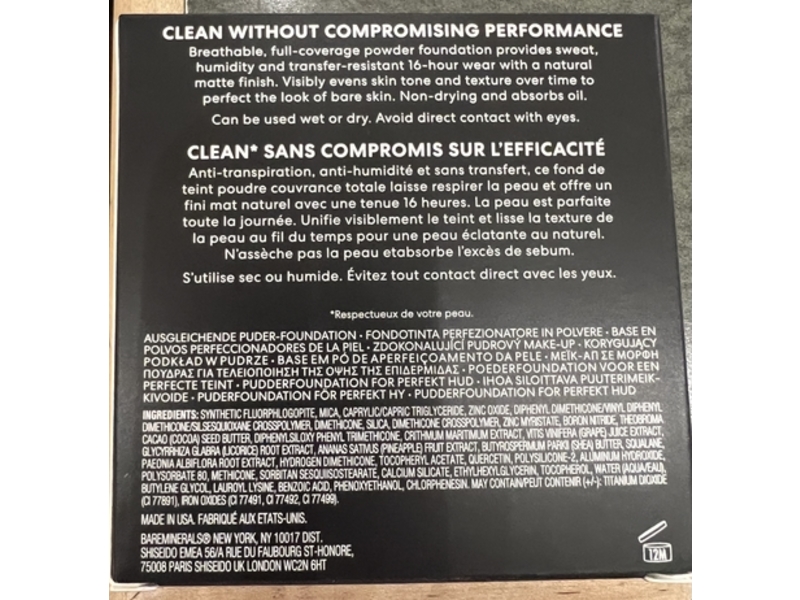 BareMinerals Barepro Skin-Perfecting Powder Foundation, Fair 15 Cool, 0.28 oz/8 g