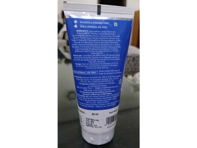 The Derma Co Sali-Cinamide Anti-Acne Face Wash, 80 mL