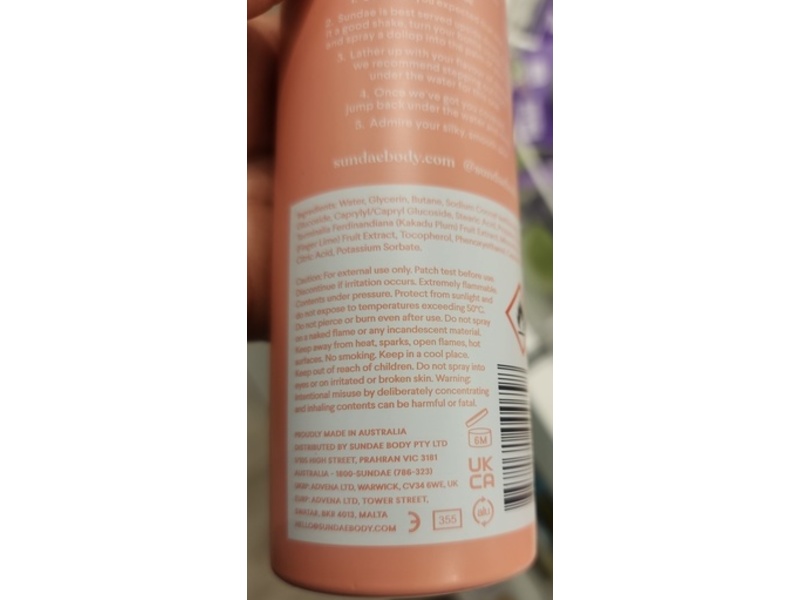 Sundae Whipped Shower Foam Body Wash, Strawberries & Cream, 8.9 fl oz/265mL