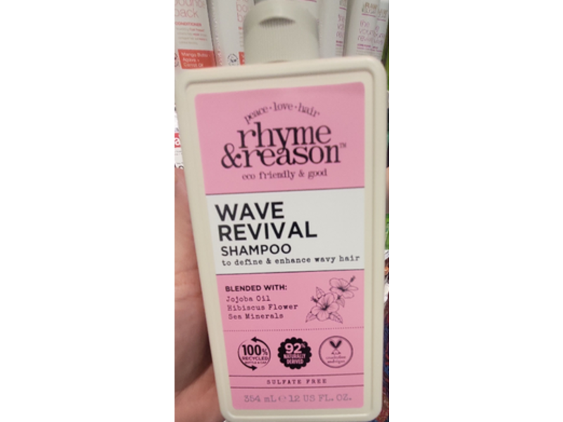Rhyme & Reason Wave Revival Shampoo, Jojoba Oil, Hibiscus Flower, 12 fl oz/354 mL