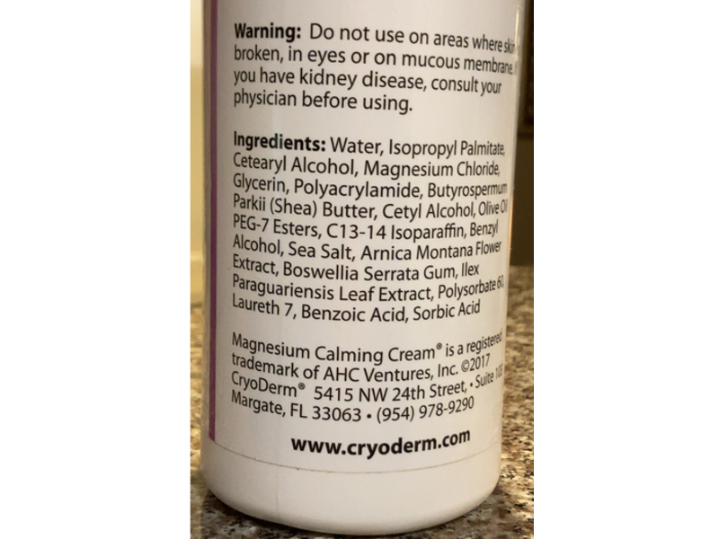 Cryoderm Therablend Superior Absorption Mineral Therapy Calming Multi-Purpose Cream, Magnesium Chloride, 32 fl oz/917 mL