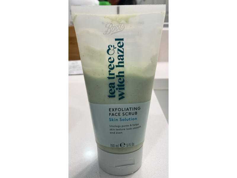 Boots Exfoliating Face Scrub, Tea Tree & Witch Hazel, 5 fl oz/150 mL