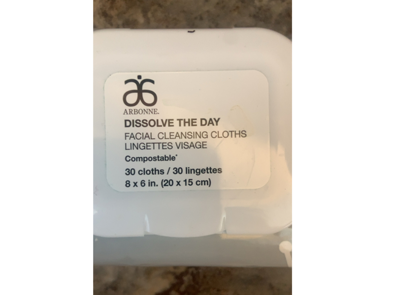 Arbonne Facial Cleansing Cloths, Dissolve The Day, 30 Count