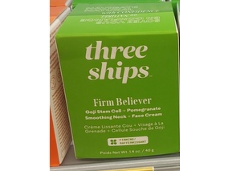 Three Ships Firm Believer Smoothing Neck + Face Cream, Goji Stem Cell & Pomegranate, 1.4 fl oz/40 g