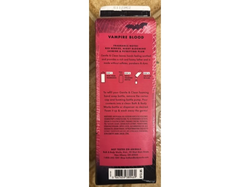 Bath & Body Works Gentle & Clean Foaming Hand Soap, Vampire Blood, 32 fl oz/946 mL
