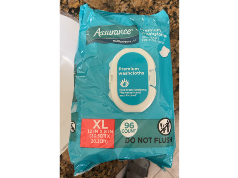 Assurance Disposable Pre - Moistened Premium Washcloths, 96 Count