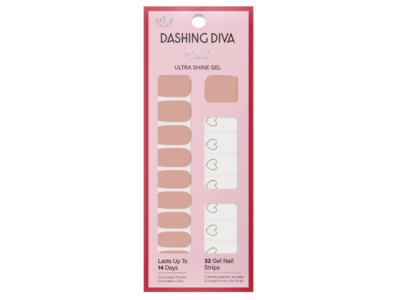 Dashing Diva Gloss Ultra Shine Gel Nail Strips Kit, Princess Charming, 32 Count