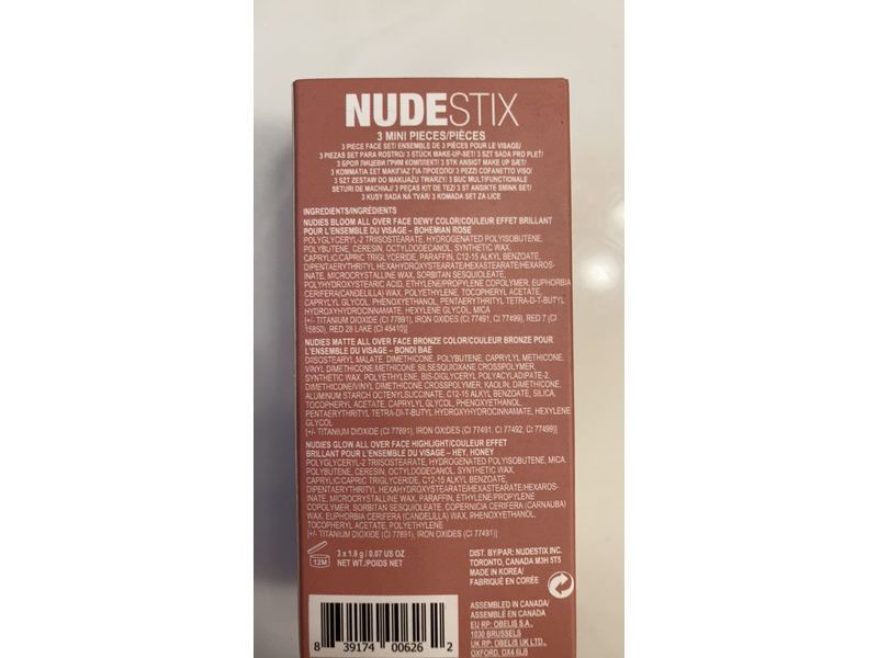 Nudestix Lip Stick Set, Bohemian Rose, Bondi Bae, Hey Honey