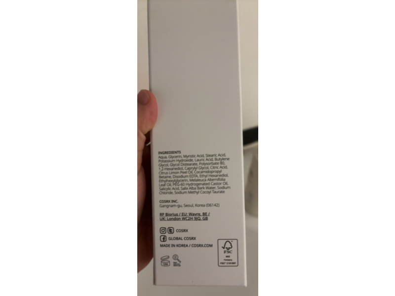 Cosrx Daily Salicylic Acid Gentle Cleanser, 5.07 fl oz/150 mL