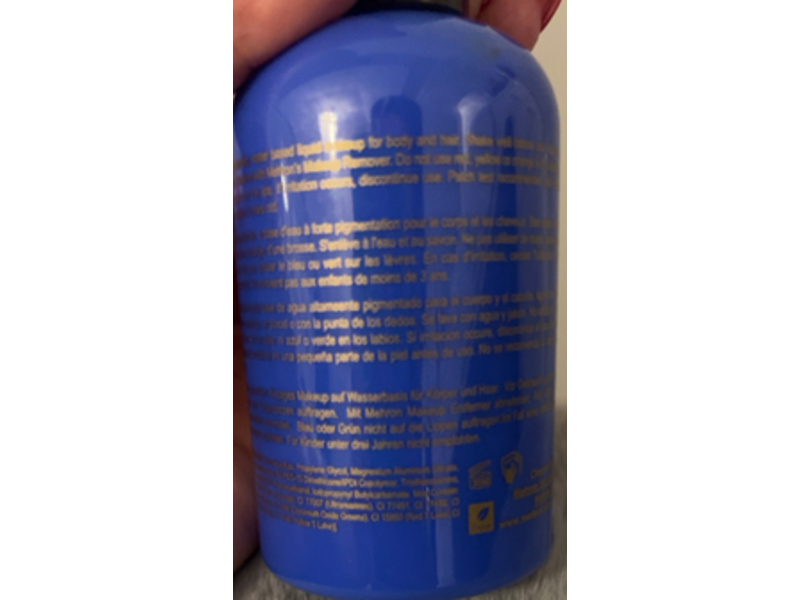 Mehron Makeup Liquid Makeup, Blue, 4.5 fl oz/133 mL