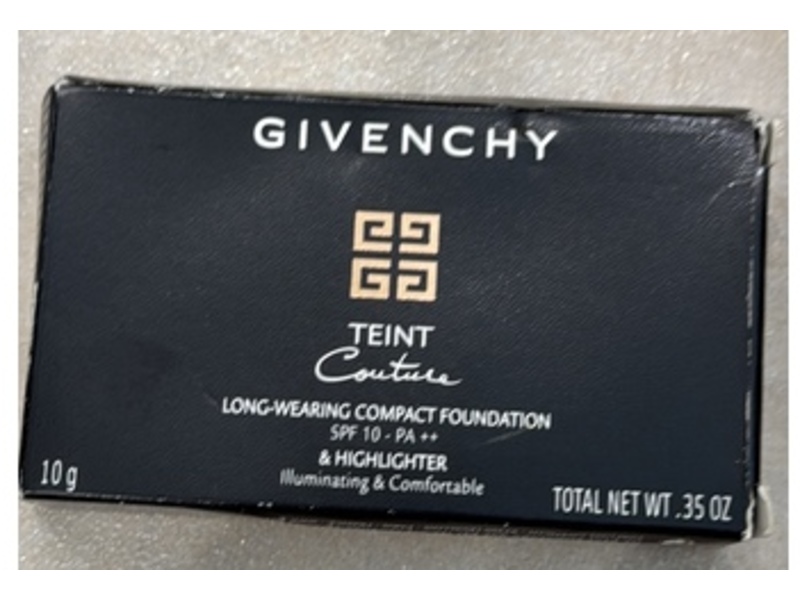 Givenchy Teint Couture Compact Foundation & Highlighter, SPF 10, 2 Elegant Shell, 0.35 oz/10 g