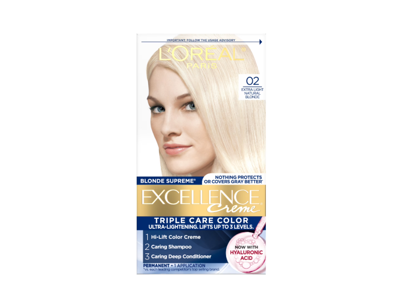 L'Oreal Paris Excellence Creme Permanent Hair Color Kit, 2 Extra Light Natural Blonde