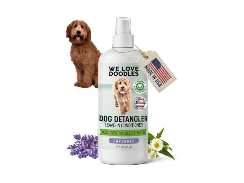 We Love Doodles Dog Detangler Leave-In Conditioner Spray, Lavender, 16 fl oz/473 mL