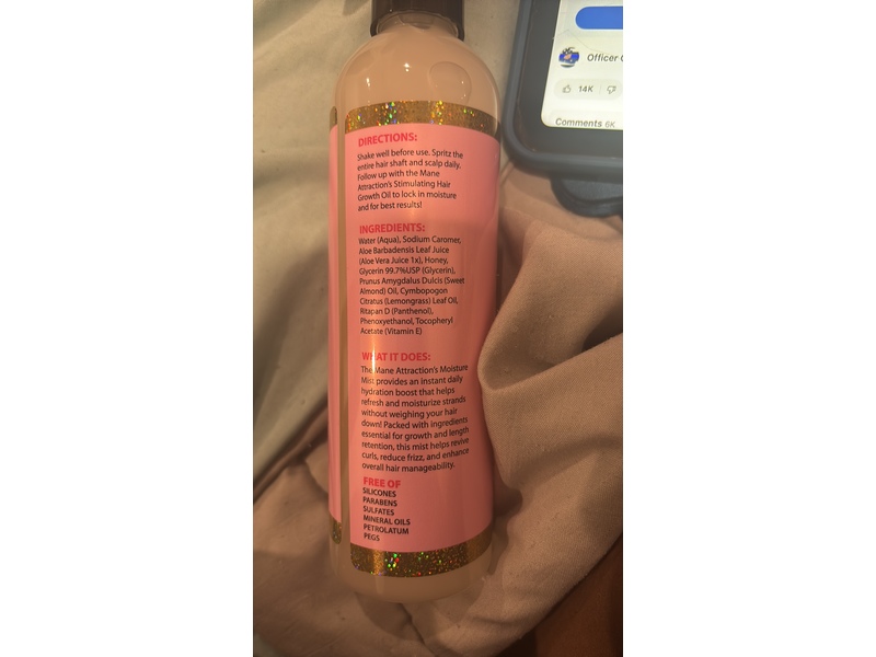 The Mane Attraction Hair Growth Moisture Mist, 8 oz/240 mL