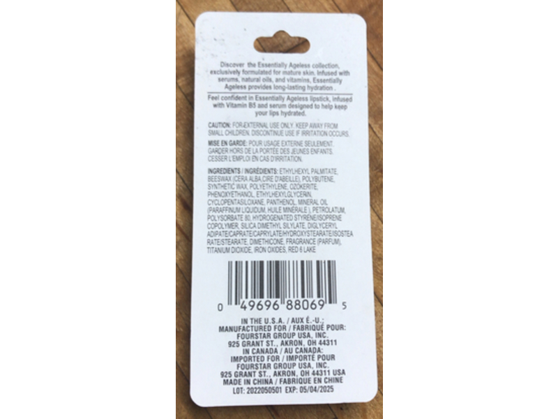 b.Pure Essentially Ageless Hydrating Lipstick, Blush Rose, 0.12 oz/3.4 g