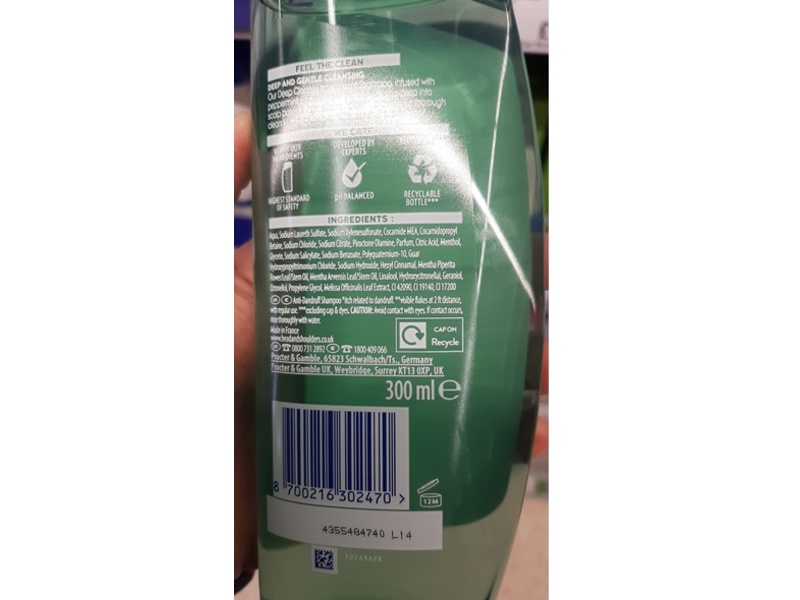 Head & Shoulders Deep Cleanse Itch Prevention Anti-Dandruff Shampoo, Peppermint, 300 mL